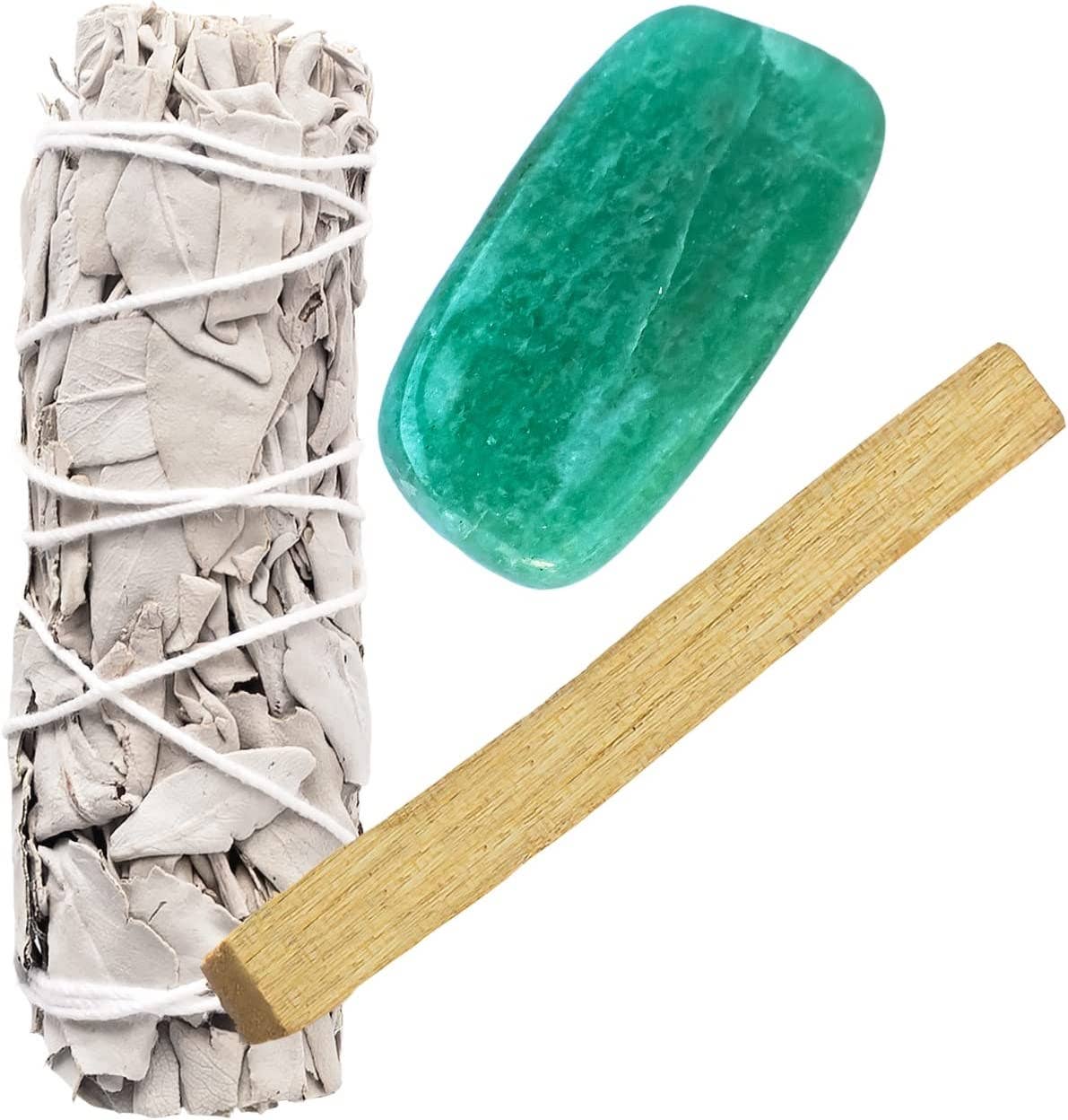 White Sage, Green Aventurine, Palo Santo Bundle - TheShabbyWick