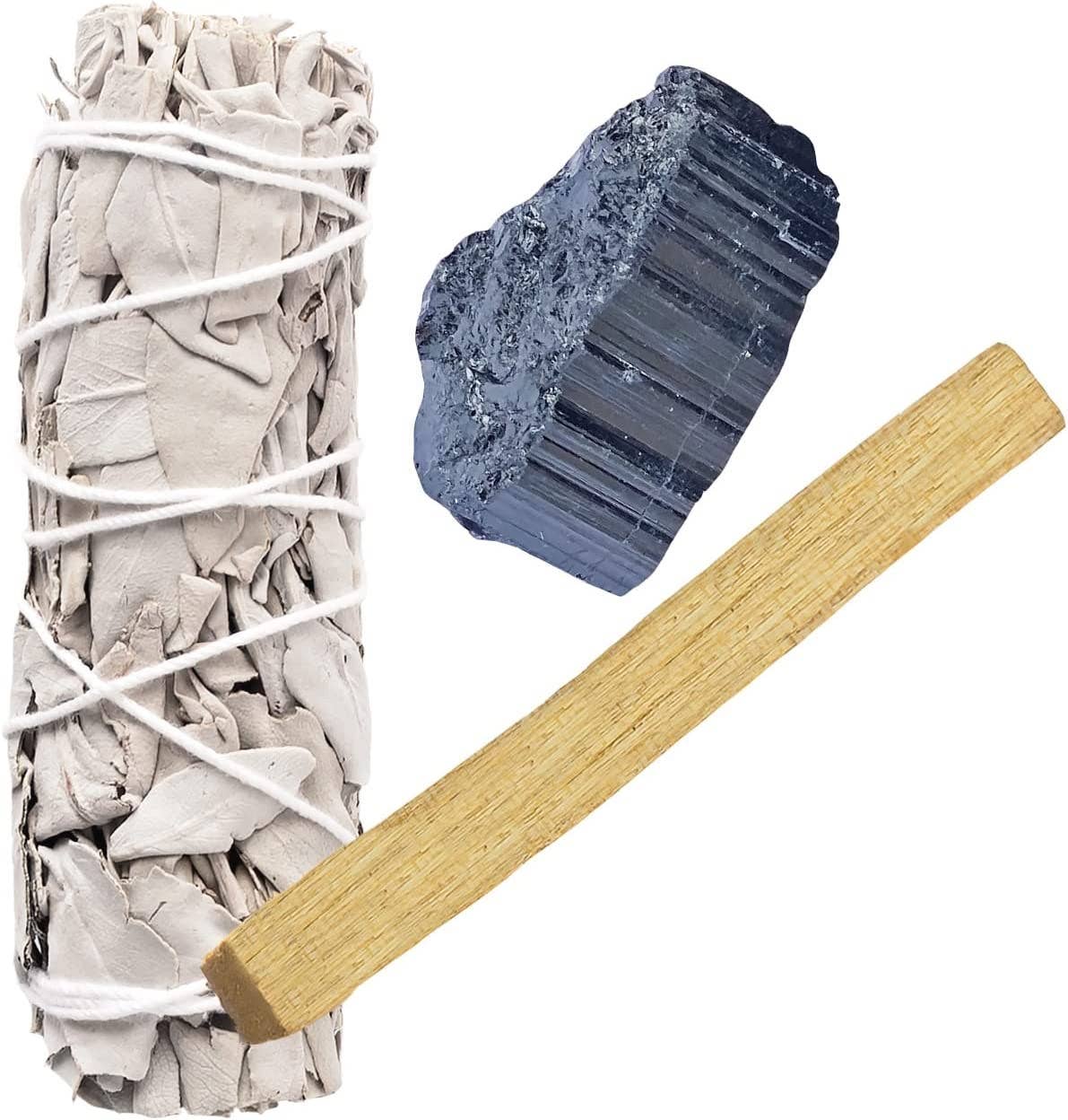White Sage, Black Tourmaline and Palo Santo Bundle - TheShabbyWick