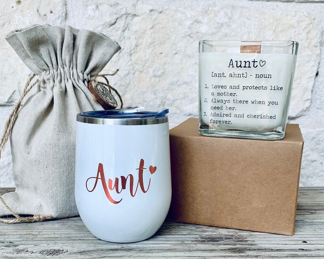 Best Aunt Gift Box, New Auntie Gift Box, Custom Scented Soy Candle, Custom  Tumbler Gift for Aunt, Au