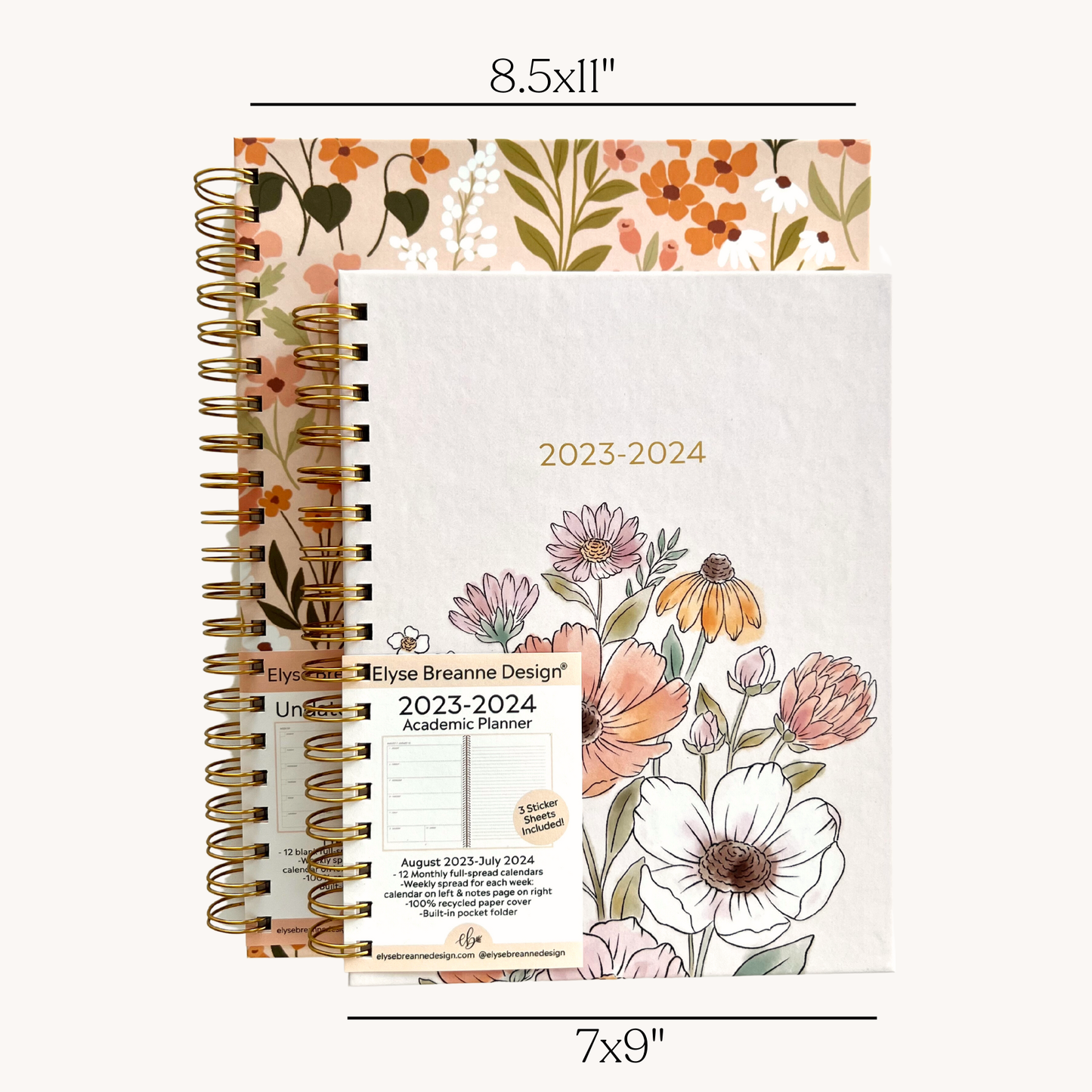 Elyse Breanne White Line Drawn Undated Planner: 8.5x11 - TheShabbyWick