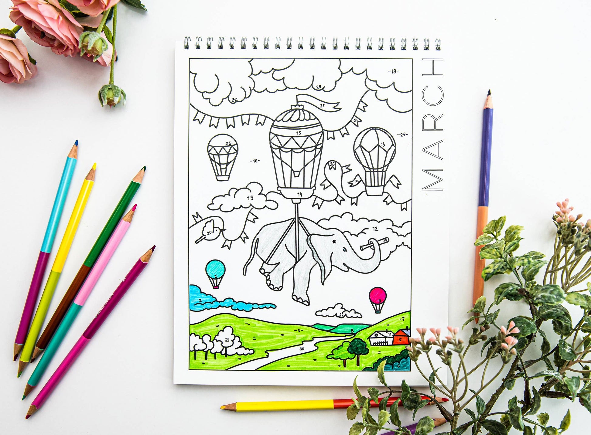 18 Month Color by Day Pages Coloring Book - TheShabbyWick