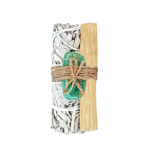 White Sage, Green Aventurine, Palo Santo Bundle - TheShabbyWick