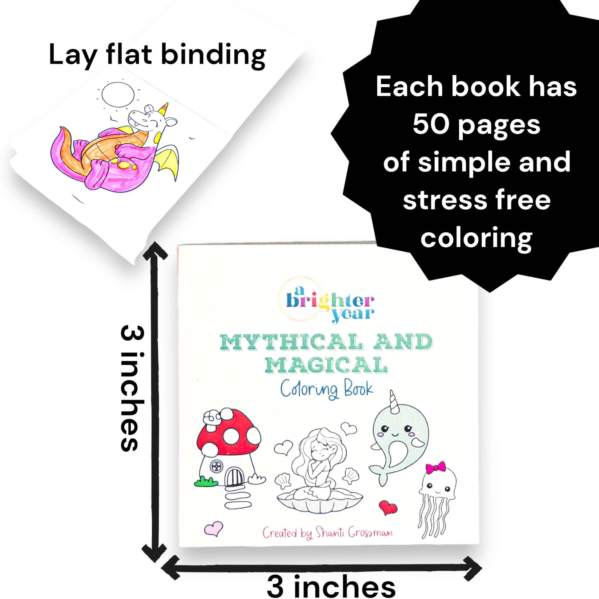 Mythical and Magical Mini Coloring Book - TheShabbyWick