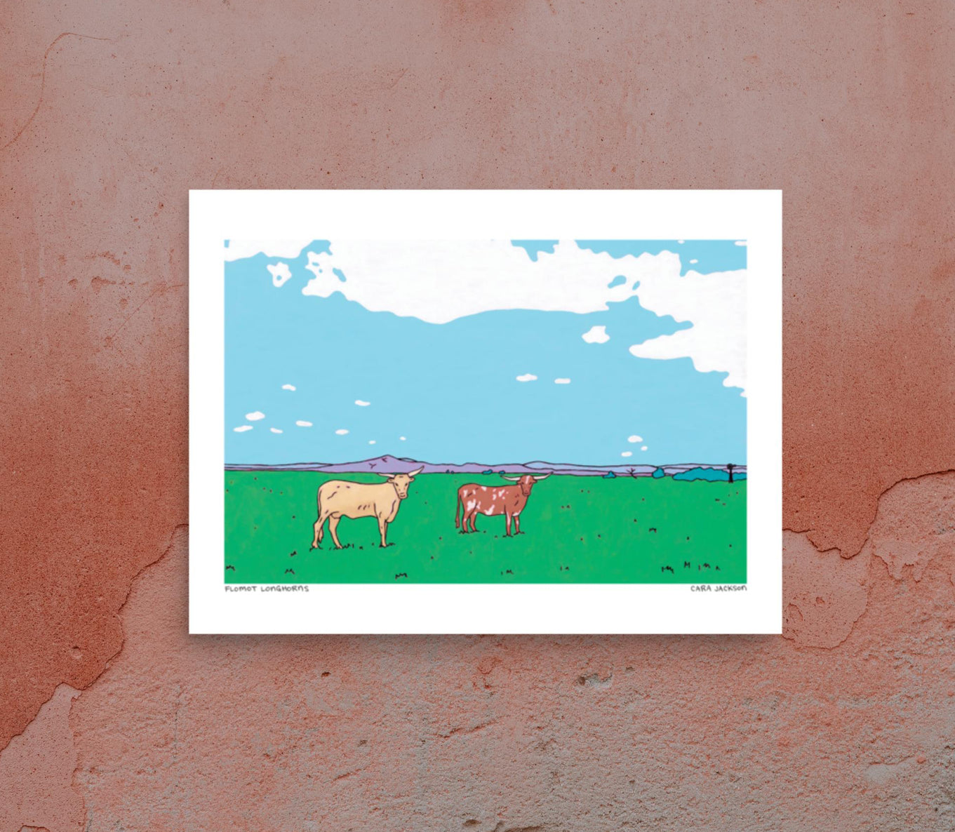 Flomot Longhorns Print - TheShabbyWick