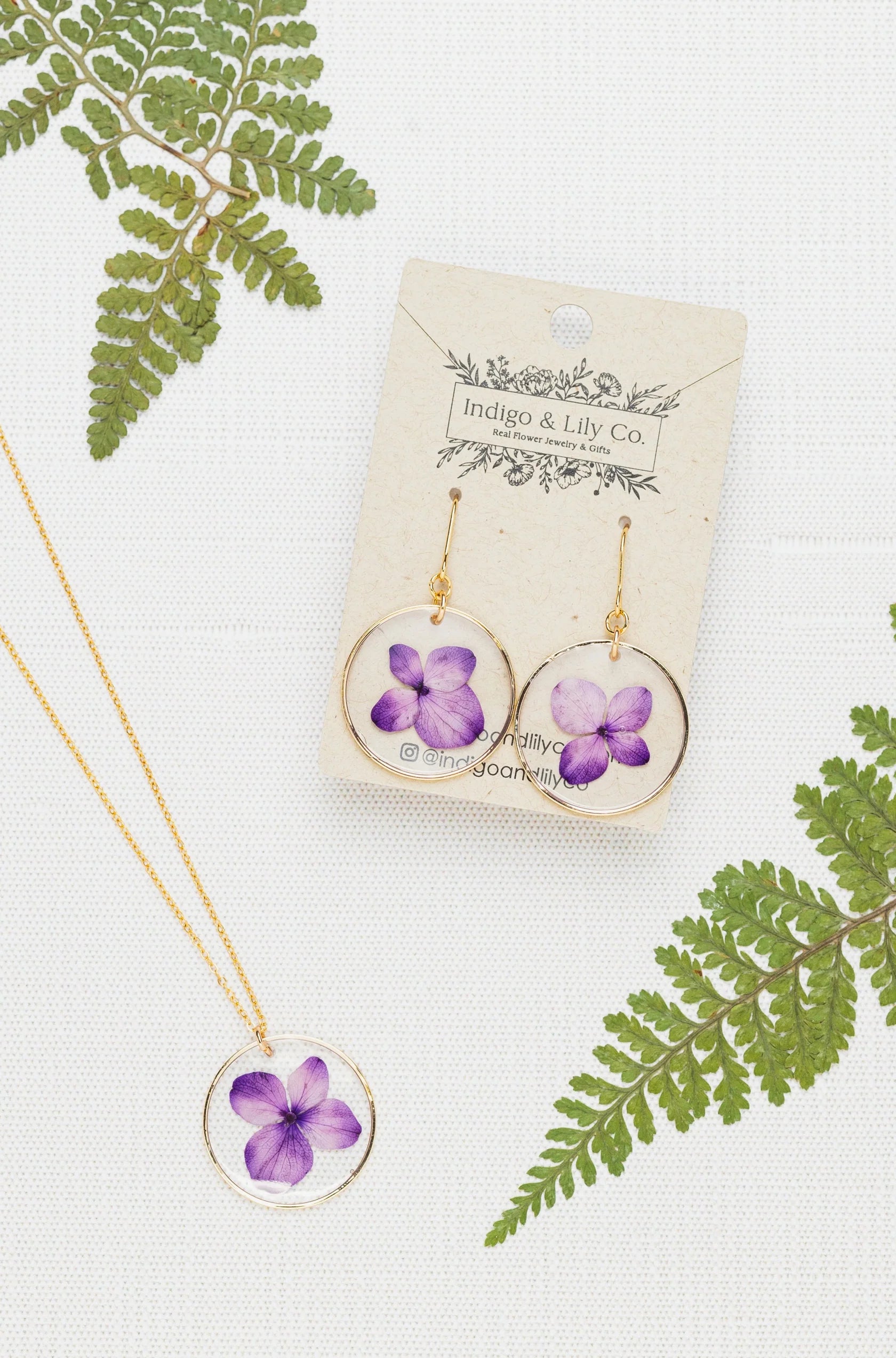 Purple Hydrangea Necklace - TheShabbyWick