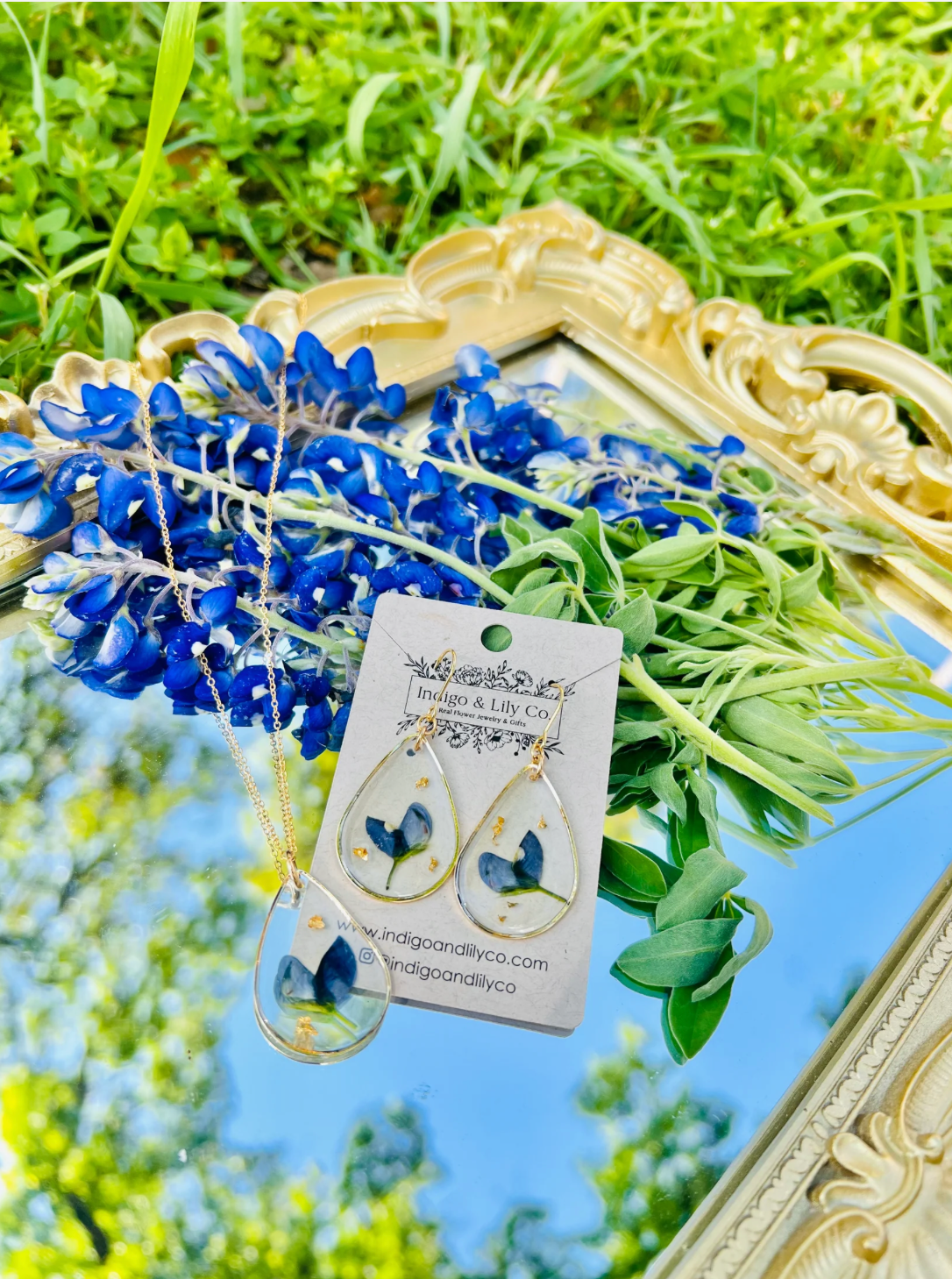 Bluebonnet Earrings 14K Gold Filled - TheShabbyWick