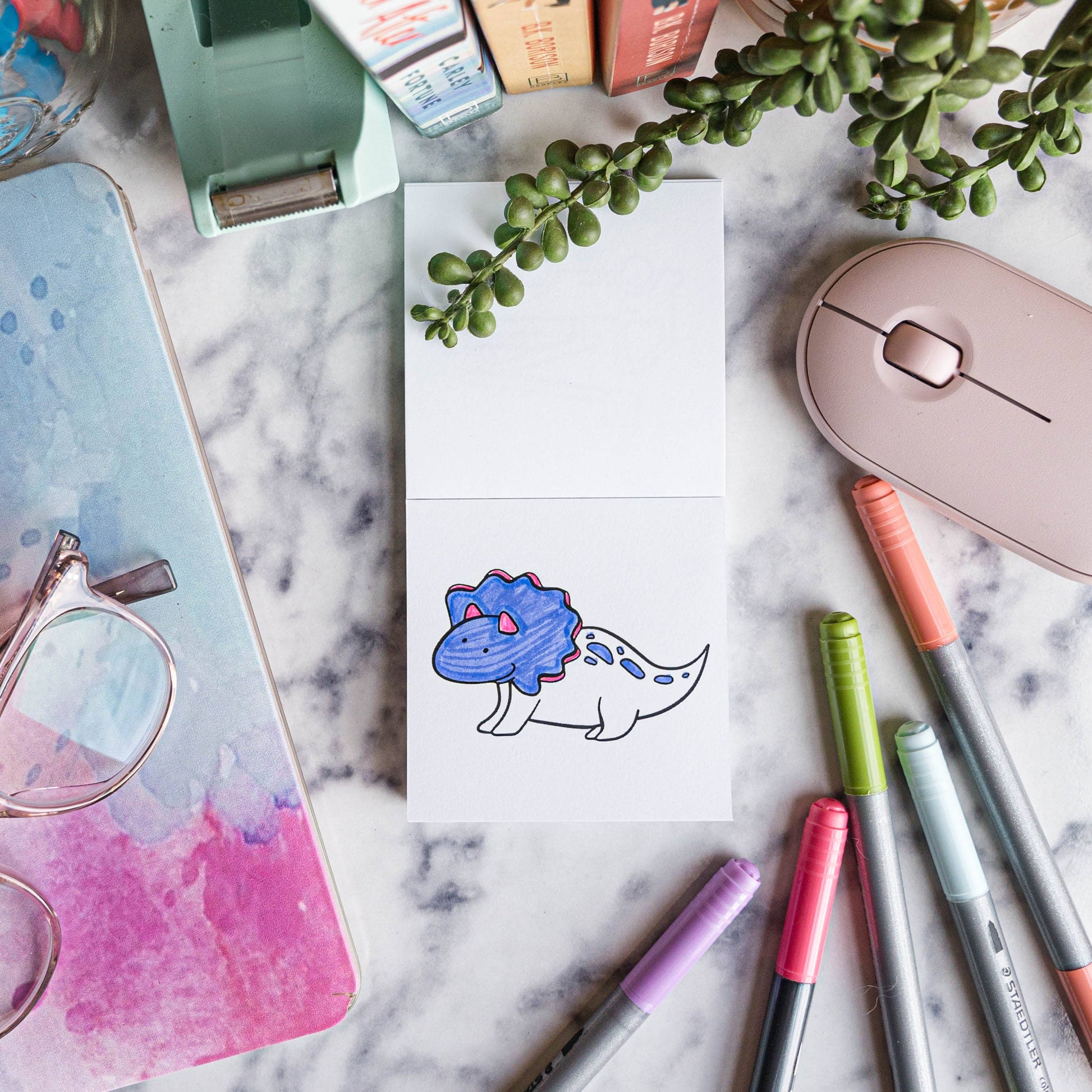 Dinos Dragons Diggers and Dogs Mini Coloring Book - TheShabbyWick