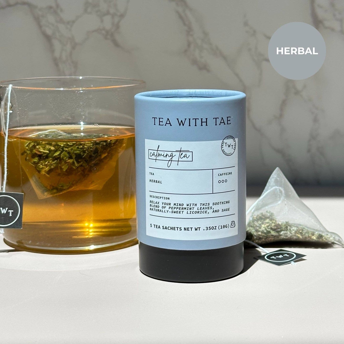Calming Tea Herbal Tea Tube  (5 tea bags)