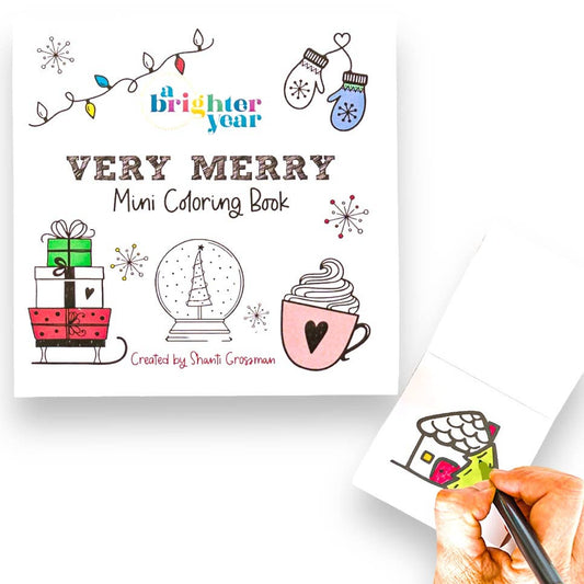 Very Merry Easy Tear Glue Bind Mini Coloring Book - TheShabbyWick