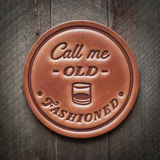 Call Me Old Fashioned Leather Coaster - TheShabbyWick