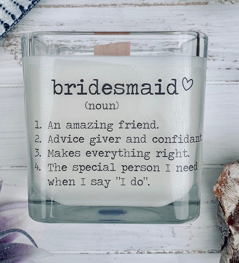 Bridesmaid Gift Bridesmaid Candle For Bridesmaid Proposal Candle For Bridesmaid Favor Will you be my - TheShabbyWick