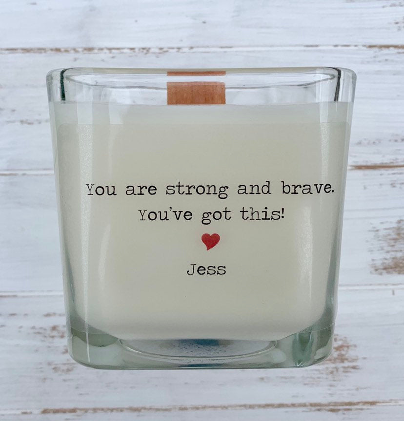 Gift for mom Warrior Gift Survivor Gift Gift for sister Custom Candle Thinking Of You Gift Personliz - TheShabbyWick