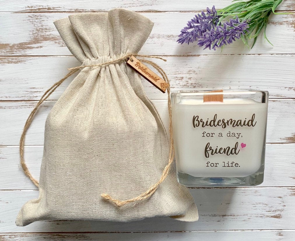 Bridesmaid Gift Bridesmaid Candle Bridesmaid Proposal Candle Bridesmaid Favor Will you be my bridesm - TheShabbyWick