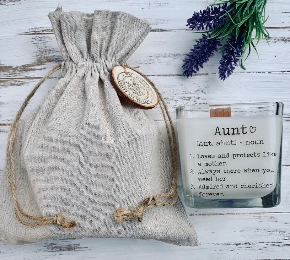 Aunt Gift Best Aunt Gift Ideas Gift For Aunt Candle With Message Aunt Gifts Aunt Definition Gifts Fo - TheShabbyWick
