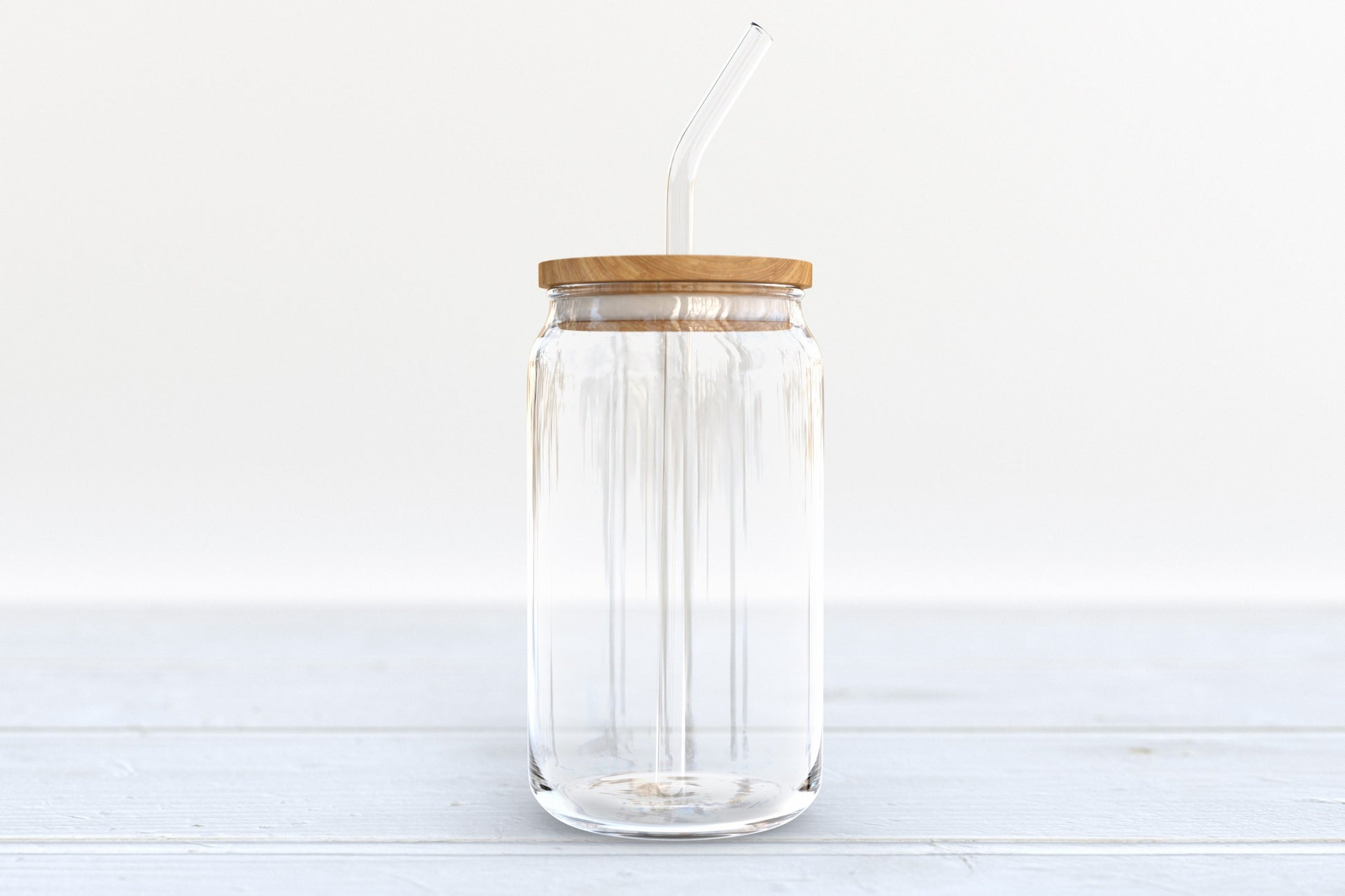 Iced Coffee Cup with Lid and Glass Straw - Beer can Glass