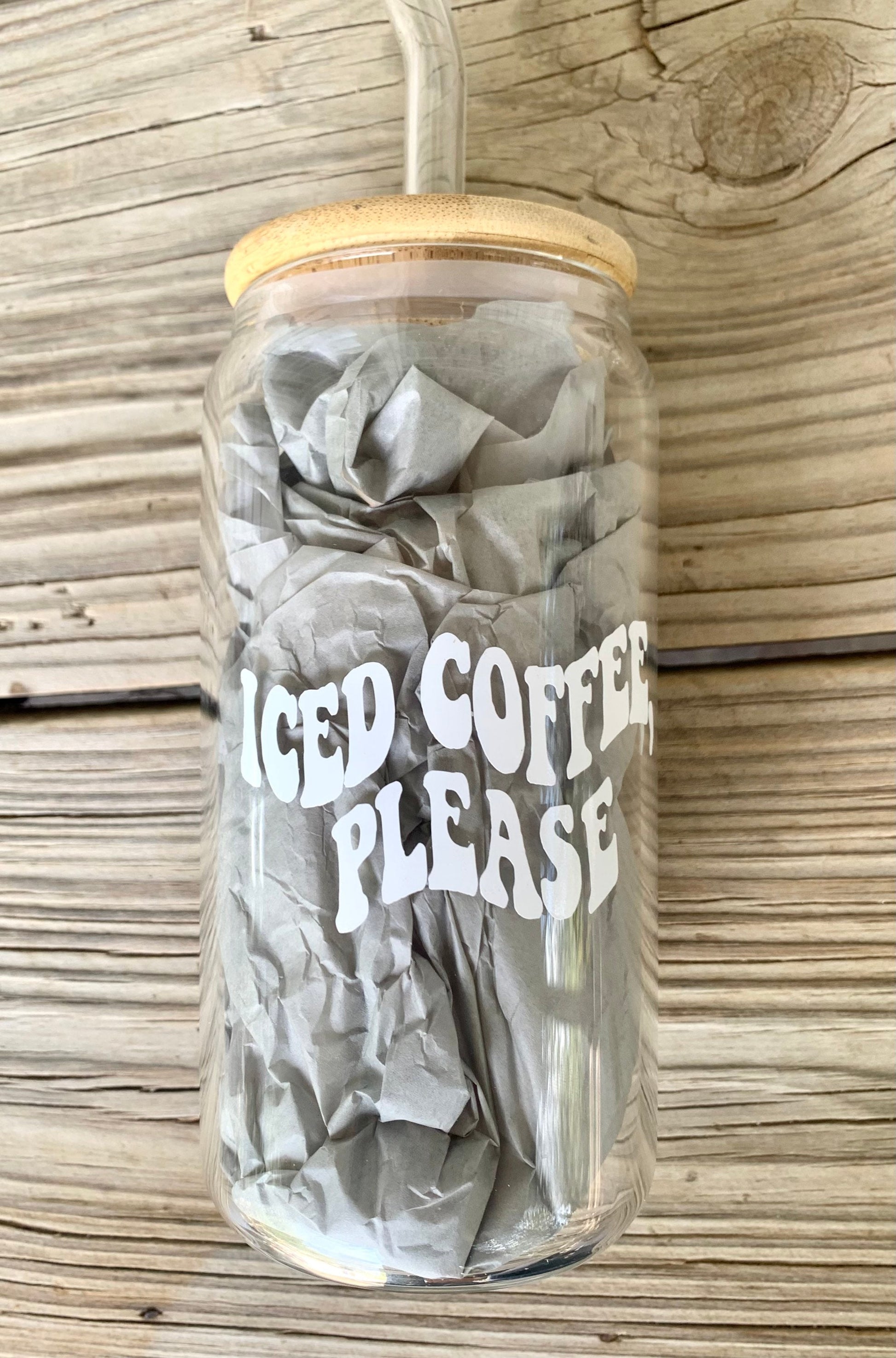 Iced Coffee Cup, Iced Coffee Cups With Lid and Straw, Glass Cups With  Designs, Iced Coffee Glass, Be